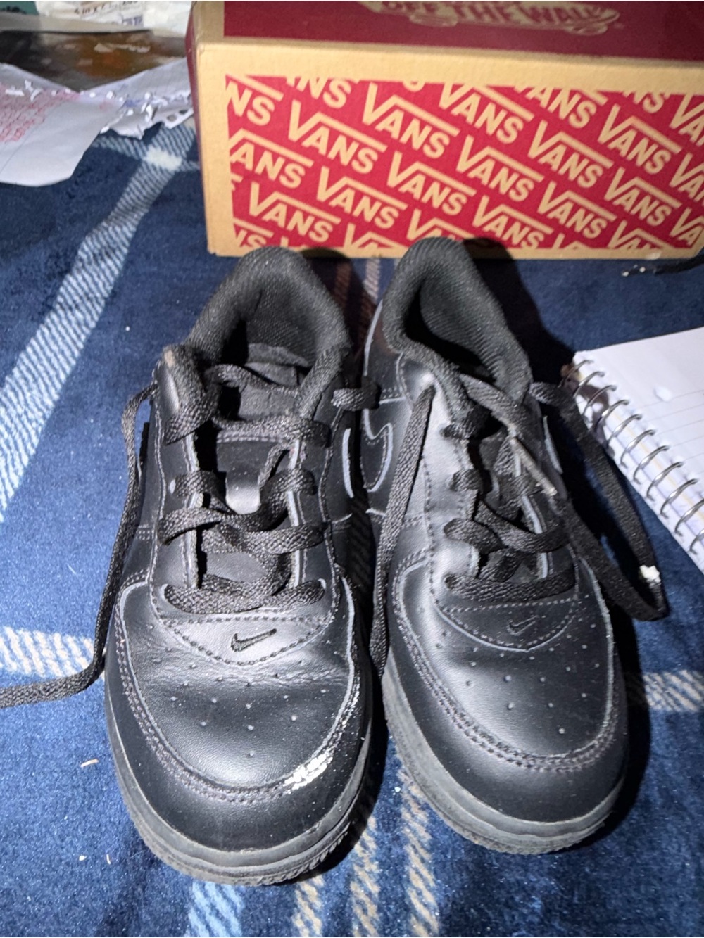 Nike Kids Black Leather Low-Top Sneakers